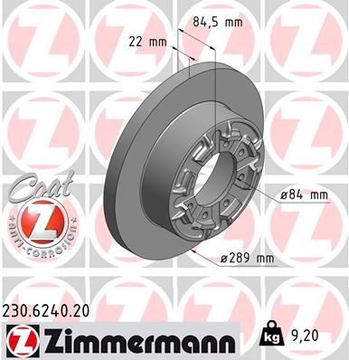 ZIMMERMANN COAT Z 230.6240.20 Brake disc 42471111