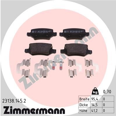 ZIMMERMANN 23138.145.2 Brake pad set with bolts/screws, Photo corresponds to scope of supply, with spring