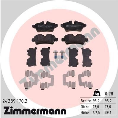 Original 24289.170.2 ZIMMERMANN Disc pads MINI
