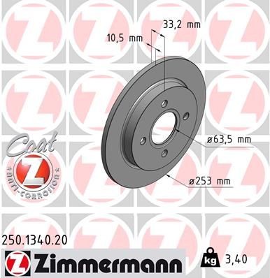 Great value for money - ZIMMERMANN Brake disc 250.1340.20