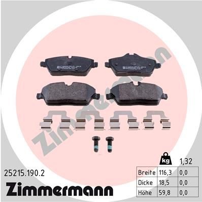 Original 25215.190.2 ZIMMERMANN Brake pad set MERCEDES-BENZ