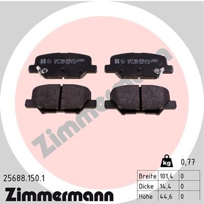25688.150.1 Set of brake pads 25688.150.1 ZIMMERMANN Photo corresponds to scope of supply