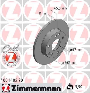 ZIMMERMANN COAT Z 400.1402.20 Brake disc 201 421 1212
