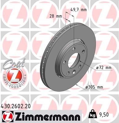 Great value for money - ZIMMERMANN Brake disc 430.2602.20