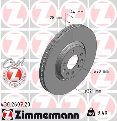 ZIMMERMANN COAT Z 430.2607.20 Brake disc 569017
