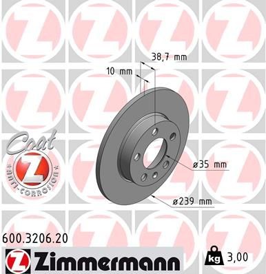 Great value for money - ZIMMERMANN Brake disc 600.3206.20