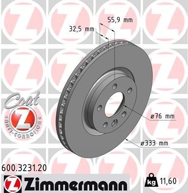 Great value for money - ZIMMERMANN Brake disc 600.3231.20