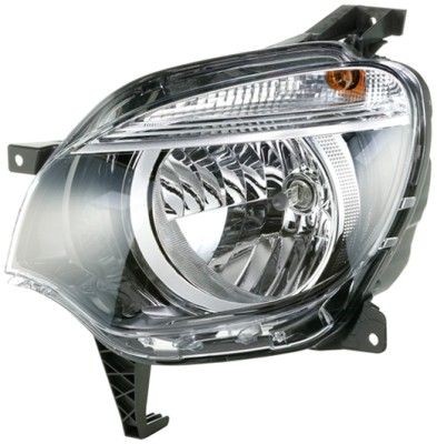 1ED 011 561-021 HELLA Headlight RENAULT Right, PY21W, H4, Halogen, 12V, with indicator, with high beam, with position light, with low beam, for right-hand traffic, with motor for headlamp levelling, with bulbs