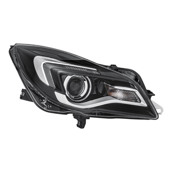 HELLA 1EL 011 165-761 Headlight Right, PY21W, HIR2, LED, DE, LED, Halogen, 12V, with indicator, with position light, with daytime running light (LED), with high beam, with low beam, for right-hand traffic, with motor for headlamp levelling, with bulbs
