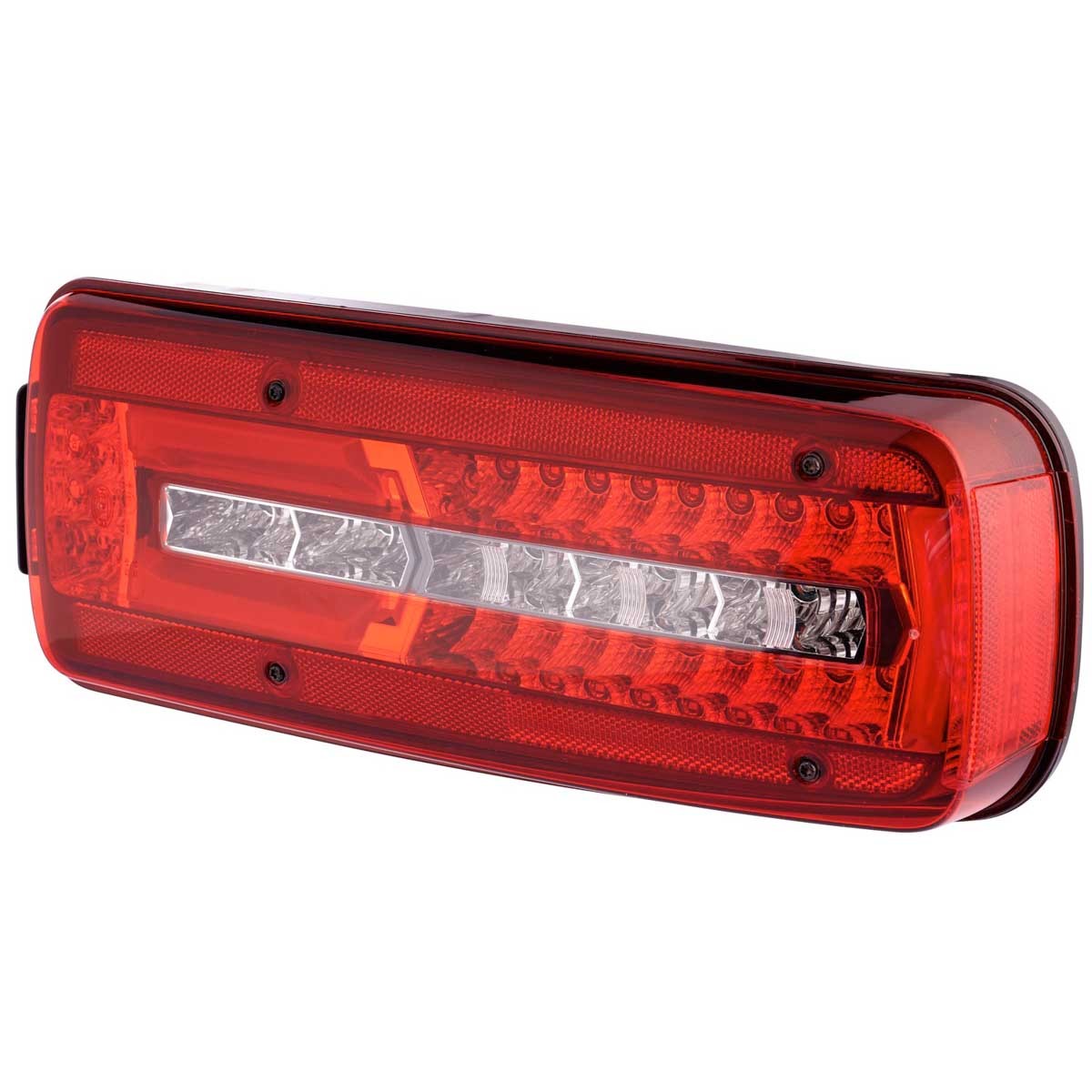 HELLA 2VP 012 381-021 Rear light Right, LED, black, 24V, Crystal clear, red, Electromagnetic Compatibility (EMC), with bolts/screws