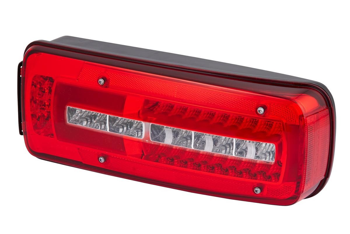 E24 5884 HELLA Right, LED, black, 24V, Crystal clear, red, Rear Wiring, with bolts/screws, Electromagnetic Compatibility (EMC) Housing Colour: black, Lens Colour: Crystal clear, red Tail light 2VP 012 381-261 buy