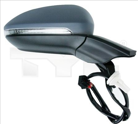 TYC 337-0245 Wing mirror Right, primed, for electric mirror adjustment, Convex, Heatable, Electronically foldable, with memory