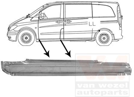 Einstiegsleisten Türschweller Türschutzleiste Seitenschweller Schutz  Einstieg passend für Mercedes Vito Viano W639 Baujahr 2003-2014 ABS schwarz  2tlg. E-Parts24