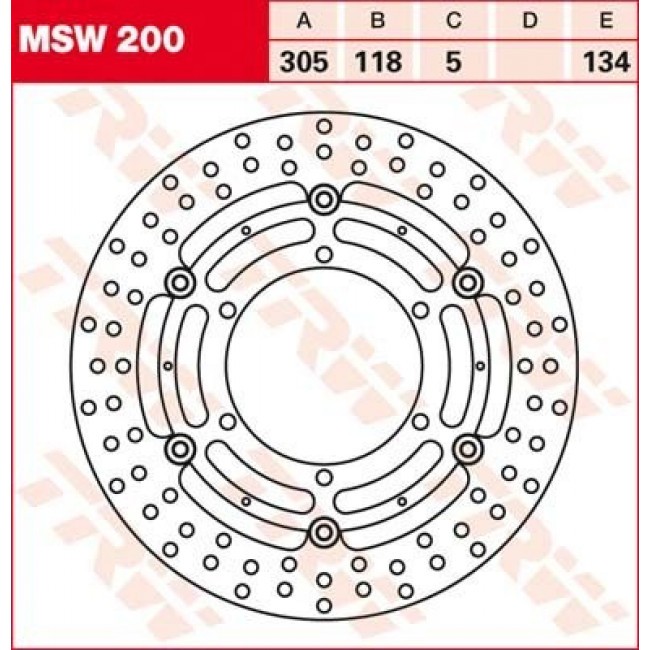 TRW 305x5mm, floating brake disc Ø: 305mm, Brake Disc Thickness: 5mm Brake rotor MSW200 buy