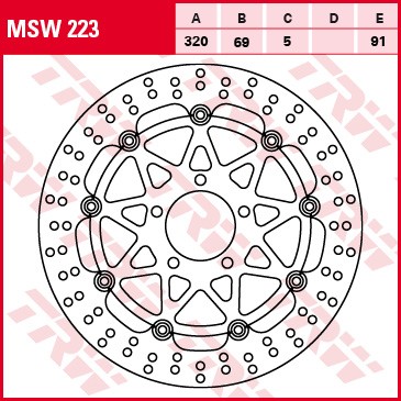 Motoroleris maxi Mopeda Motociklas Stabdžių diskas MSW223