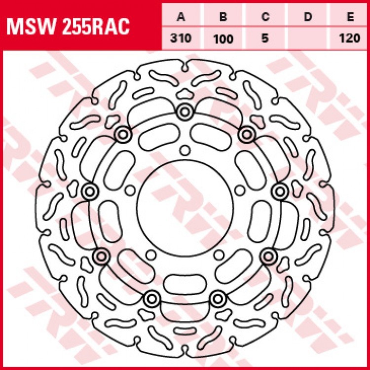 Disco freno MSW255RAC di TRW