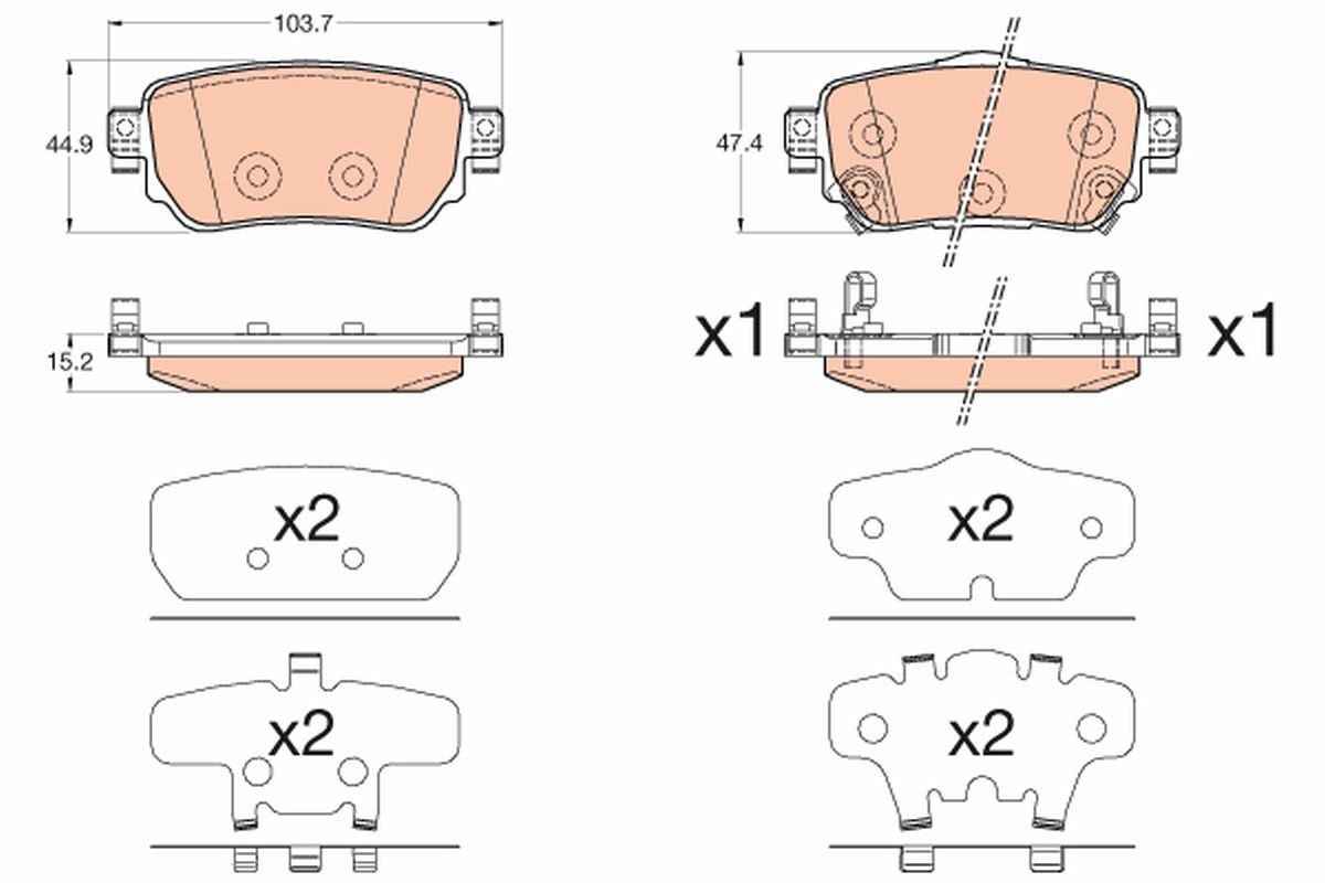 GDB3617 Set of brake pads GDB3617 TRW with acoustic wear warning
