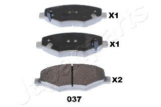 JAPANPARTS Front Axle Height: 53mm, Thickness: 15mm Brake pads PA-037AF buy