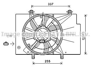 PRASCO FD7582 Fan, radiator D1: 345 mm, 12V, 230W, with radiator fan shroud