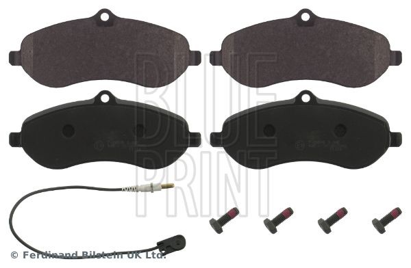 BLUE PRINT ADT342207 Brake pad set Front Axle, incl. wear warning contact, with screw set
