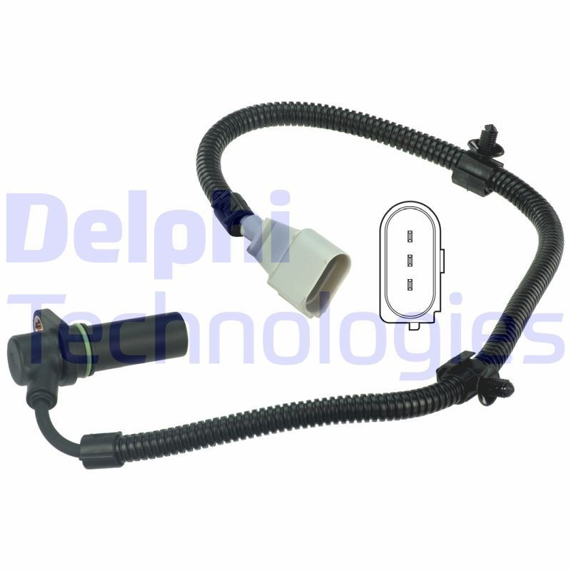 DELPHI 3-pin connector Cable Length: 585mm, Number of pins: 3-pin connector Sensor, crankshaft pulse SS11071 buy