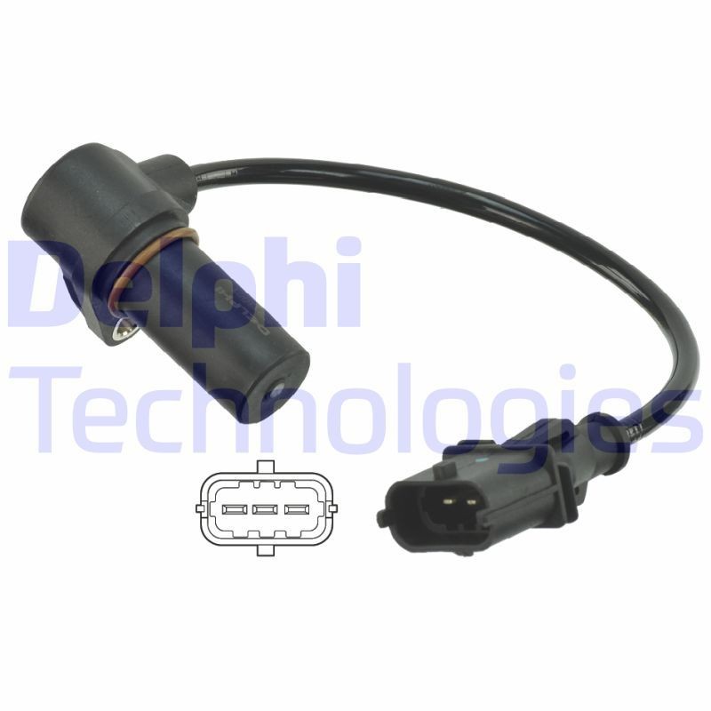 DELPHI 3-pin connector Cable Length: 220mm, Number of pins: 3-pin connector Sensor, crankshaft pulse SS11081 buy