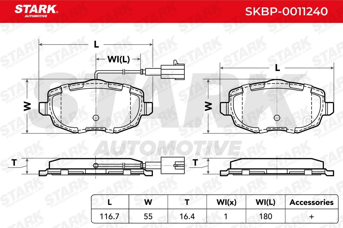 STARK | Bremsklötze SKBP-0011240 für Lancia Ypsilon 843