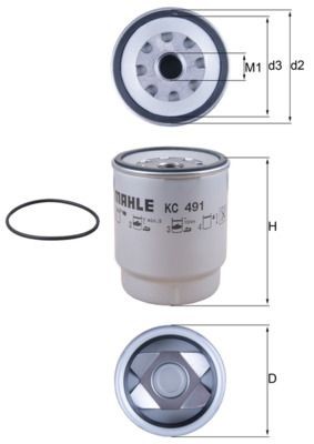 0000000000000000000000 KNECHT Spin-on Filter Height: 131,4mm Inline fuel filter KC 491D buy