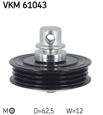 SKF Ø: 62,5mm, Width: 12mm Tensioner pulley, v-ribbed belt VKM 61043 buy