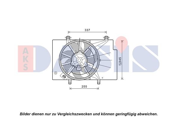 AKS DASIS 098138N Fan, radiator Ø: 345 mm, 12V, 240W