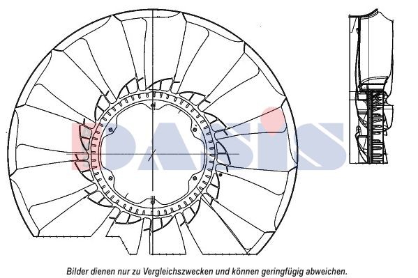 AKS DASIS 128176N Fan Wheel, engine cooling A 471 205 06 06
