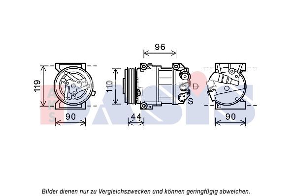 AKS DASIS 852684N Ac compressor Fiat Punto mk3 199 0.9 Bifuel 86 hp Petrol/Liquified Petroleum Gas (LPG) 2018 price