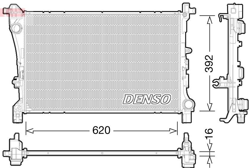 DENSO 620 x 392 x 16 mm Radiator DRM09166 buy