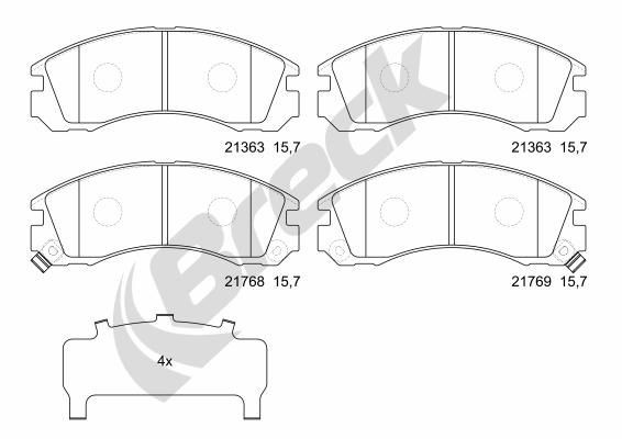 BRECK 21363 00 701 10 Brake pad set with acoustic wear warning