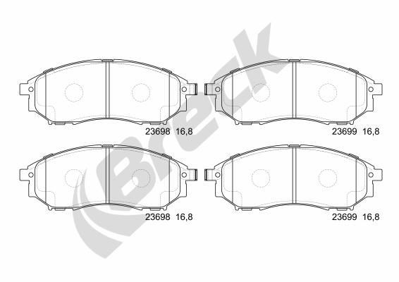 BRECK incl. wear warning contact Height: 58,5mm, Thickness: 17mm Brake pads 23698 00 701 00 buy
