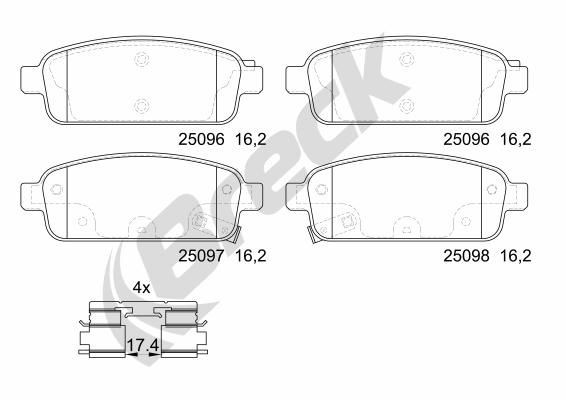 Opel INSIGNIA Disk pads 7920137 BRECK 25096 00 704 20 online buy