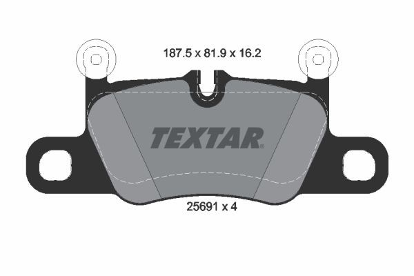 8532D1925 TEXTAR für Verschleißwarnanzeiger vorbereitet, mit Ausgleichsgewichten Höhe: 81,9mm, Breite: 187,5mm, Dicke/Stärke: 16,2mm Bremsbelagsatz 2569101 günstig kaufen