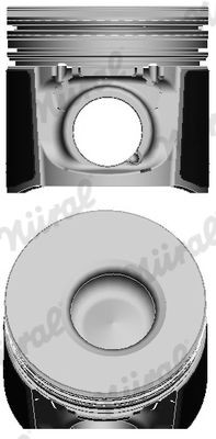NÜRAL 87-122200-00 Piston 94,4 mm, with cooling duct, with piston ring carrier, for keystone connecting rod