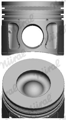 NÜRAL 87-427700-40 Piston 86 mm, with cooling duct, with piston ring carrier, for keystone connecting rod