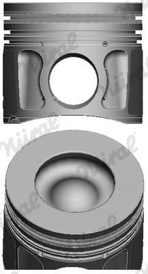 NÜRAL 87-427707-50 Piston 86,5 mm, with cooling duct, with piston ring carrier, for keystone connecting rod