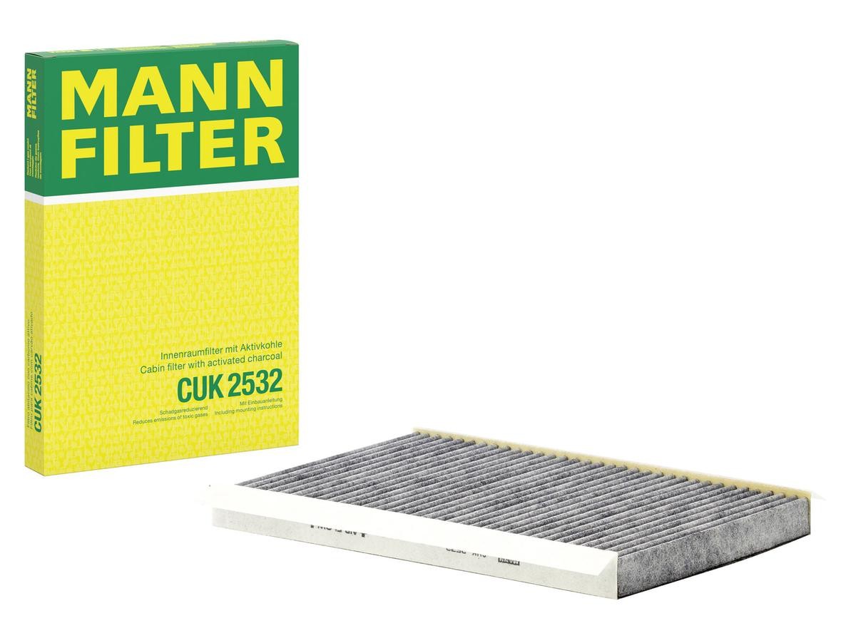 MANN-FILTER CUK2532 Air conditioner filter Activated Carbon Filter, 248 mm x 171 mm x 23 mm