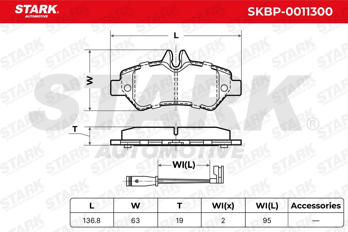 SKBP-0011300 Stabdžių trinkelės STARK - Sumažintų kainų patirtis