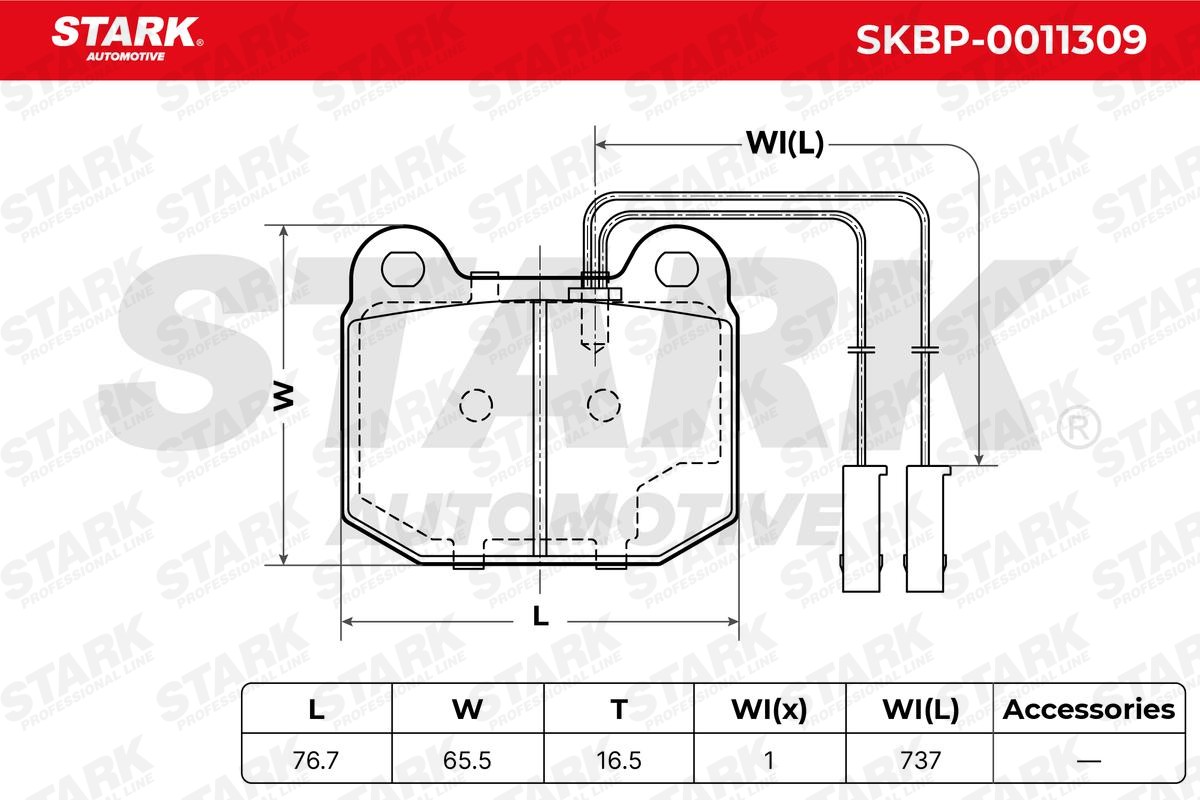 STARK Brake pad set, disc brake SKBP-0011309 buy online