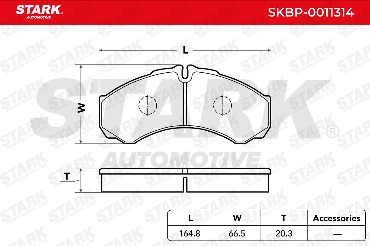 STARK SKBP-0011314 Brake pad set Rear Axle, Front Axle, prepared for wear indicator