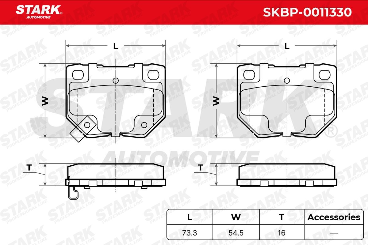 OEM-quality STARK SKBP-0011330 Disc pads