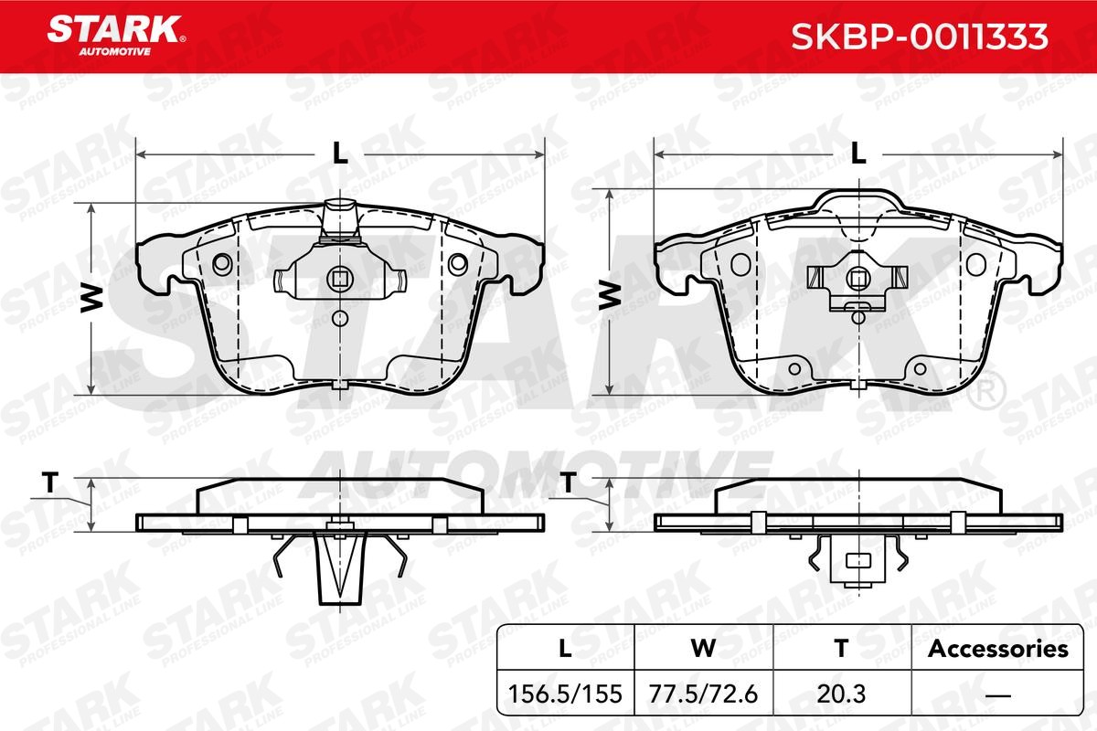 OEM-quality STARK SKBP-0011333 Disc pads