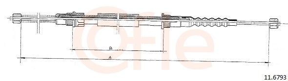 92.11.6793 COFLE 116793 Parking brake cable RENAULT Trafic I Platform/Chassis (P6) 2.5 D 69 hp Diesel 1989 price