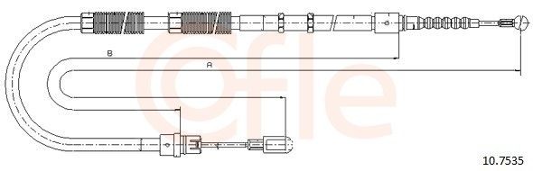 COFLE 10.7535 Brake cable AUDI A4 2000 in original quality