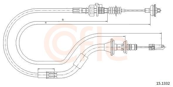 COFLE 15.1332 Clutch cable HONDA CIVIC 2001 in original quality