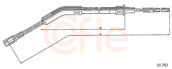 COFLE 10.702 Hand brake cable Left Rear, Right Rear, 1750/530mm